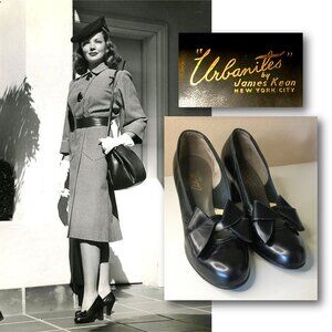 "Urbanites" by James Kean NY - Rare Vintage 1940s leather pumps - EXQUISITE!!!